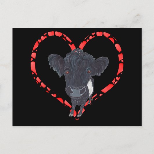 BELTED GALLOWAY HEART FEIERTAGSPOSTKARTE (Vorderseite)