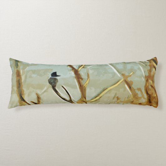 Belted Kingfisher am Rivers Edge Abstrakt Seitenschläferkissen (Vorderseite)