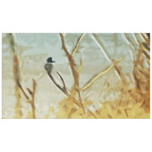 Belted Kingfisher am Rivers Edge Abstrakt Tischdecke (Vorderseite (Horizontal))