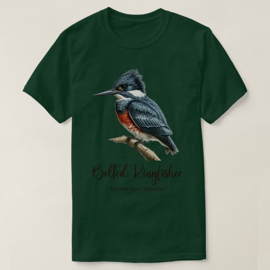 Belted Kingfisher The Bird Lover Collection TShirt (Design vorne)