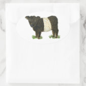 'Beltie' Belted Galloway Ovaler Aufkleber (Tasche)