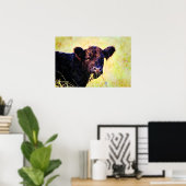 Beltie Kuh Aquarellmalerei Galloway Art Poster (Heimbüro)