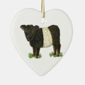 "Beltie" umgeschnallter Galloway Keramik Ornament (Rechts)