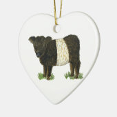 "Beltie" umgeschnallter Galloway Keramik Ornament (Links)