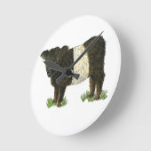 "Beltie" umgeschnallter Galloway Runde Wanduhr (Winkel)