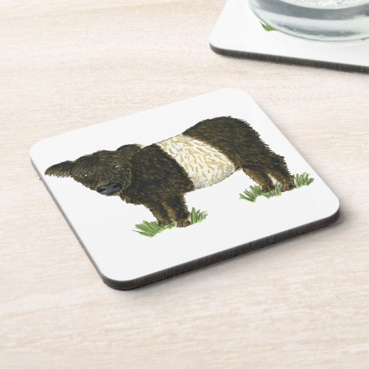 "Beltie" umgeschnallter Galloway Untersetzer (Linke Seite)