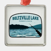 Beltzville Lake Pennsylvania Angelrute Ornament Aus Metall (Vorne)