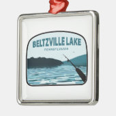 Beltzville Lake Pennsylvania Angelrute Ornament Aus Metall (Links)