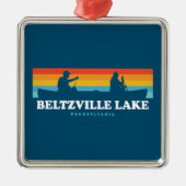 Beltzville Lake Pennsylvania Canoe Ornament Aus Metall (Vorne)