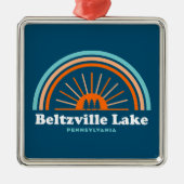 Beltzville Lake Pennsylvania Rainbow Ornament Aus Metall (Vorne)