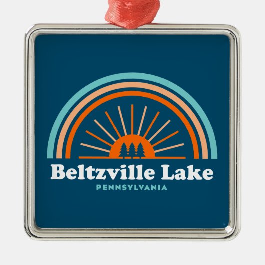 Beltzville Lake Pennsylvania Rainbow Ornament Aus Metall (Vorne)