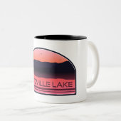 Beltzville Lake Pennsylvania Red Sunrise Zweifarbige Tasse (VorderseiteRechts)