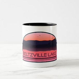 Beltzville Lake Pennsylvania Red Sunrise Zweifarbige Tasse