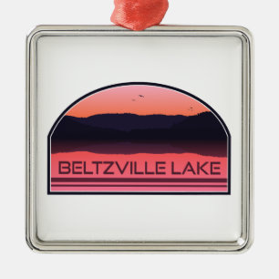 Beltzville Lake Pennsylvania Rote Morgensonne Ornament Aus Metall