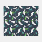 Beluga Party Fleecedecke (Vorderseite (Horizontal))