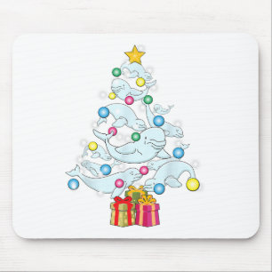 Beluga-Wal-Christbaum-Wale Weihnachten Mousepad