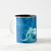 Beluga-Wal-Tasse Zweifarbige Tasse (Vorderseite Links)
