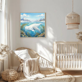 Beluga-Walmutter und Aufzuchtstation für Kälber Poster