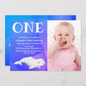 Beluga Whale Arktische Ozeane Foto Erster Geburtst Einladung (Vorne/Hinten)