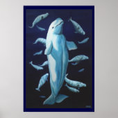 Beluga Whale Art Print Marinelife Whale Malerei Poster (Vorne)