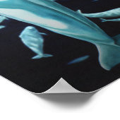 Beluga Whale Art Print Marinelife Whale Malerei Poster (Ecke)