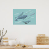 Beluga Whale Art Print Marinelife Whale Poster (Küche)