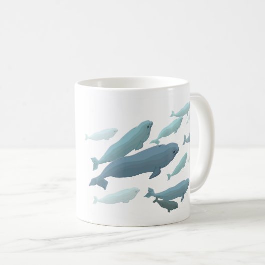 Beluga Whale Art Tasse Marinelife Coffee Cup (VorderseiteRechts)