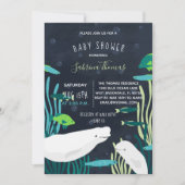 Beluga Whale Baby Shower Einladung (Vorderseite)