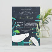 Beluga Whale Baby Shower Einladung (Stehend Vorderseite)