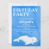 Beluga Whale Blue and White Arctic Ocean Birthday Einladung (Vorderseite)