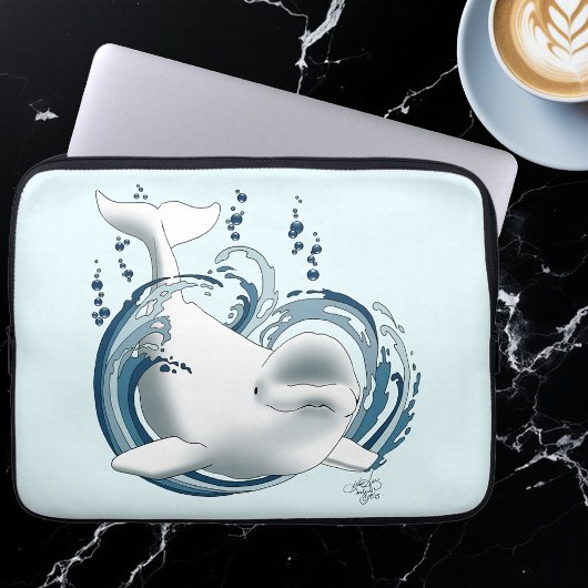 Beluga Whale Blue Laptopschutzhülle