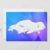 Beluga Whale Blue, Pink Arctic Ocean Baby Shower Einladung (Rückseite)