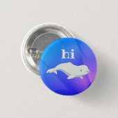 Beluga Whale Blue, Pink, Purple Arctic Ocean Button (Vorne & Hinten)