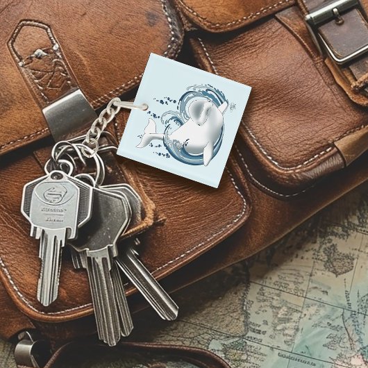 Beluga Whale Blue Schlüsselanhänger