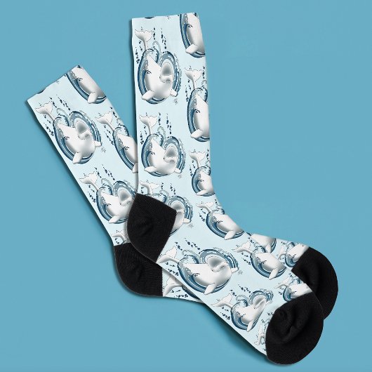 Beluga Whale Blue Socken