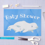 Beluga Whale Blue, White Arctic Ocean Baby Seidenpapier (Handwerk)