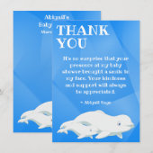 Beluga Whale Blue, White Arctic Ocean Baby Show Dankeskarte (Vorne/Hinten)