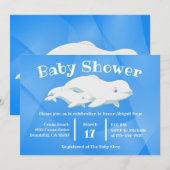Beluga Whale Blue, White Arctic Ocean Baby Show Einladung (Vorne/Hinten)