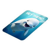Beluga Whale Cartoon Blauer grüner arktischer Ozea Magnet (Linke Seite)
