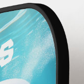 Beluga Whale Cartoon Blauer grüner arktischer Ozea Pickleball Schläger (Linke Seite)