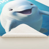 Beluga Whale Cartoon Blauer grüner arktischer Ozea Sherpadecke (3/4)