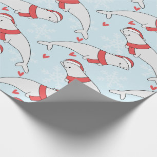 Beluga Whale Christmas Geschenkpapier