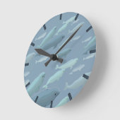 Beluga Whale Clock Beluga Whale Whale Whale Wallfa Runde Wanduhr (Winkel)