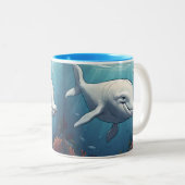 Beluga Whale coffee Zweifarbige Tasse (VorderseiteRechts)