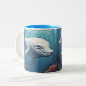 Beluga Whale coffee Zweifarbige Tasse (Vorderseite Links)