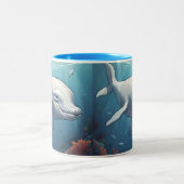 Beluga Whale coffee Zweifarbige Tasse (Mittel)
