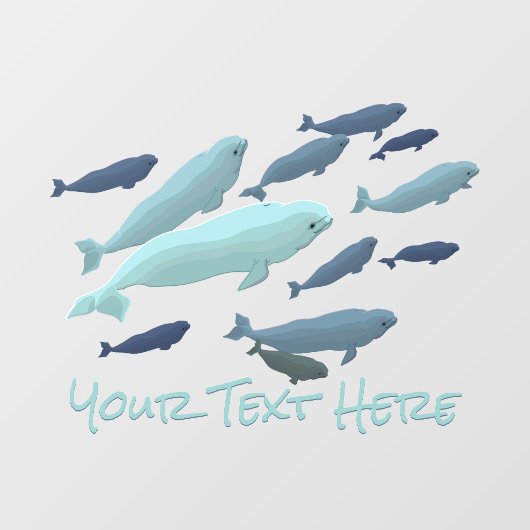 Beluga Whale Decal Custom Whale Art Window Fensteraufkleber (Blatt)