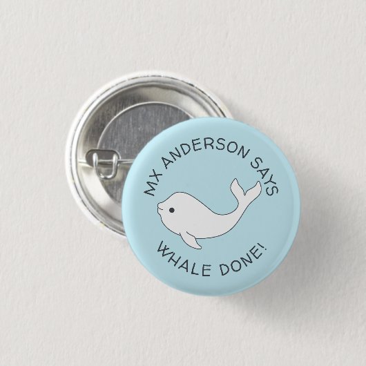 Beluga Whale Done Button (Vorne & Hinten)