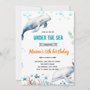 Beluga Whale Einladung zum Geburtstag