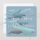 Beluga Whale Einladungen Personalisiert Whale UAWG (Vorne/Hinten)